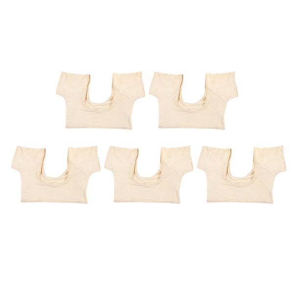 

5 pcs reusable washable sweat-proof armpit t shirt w/underarm sweat pad l