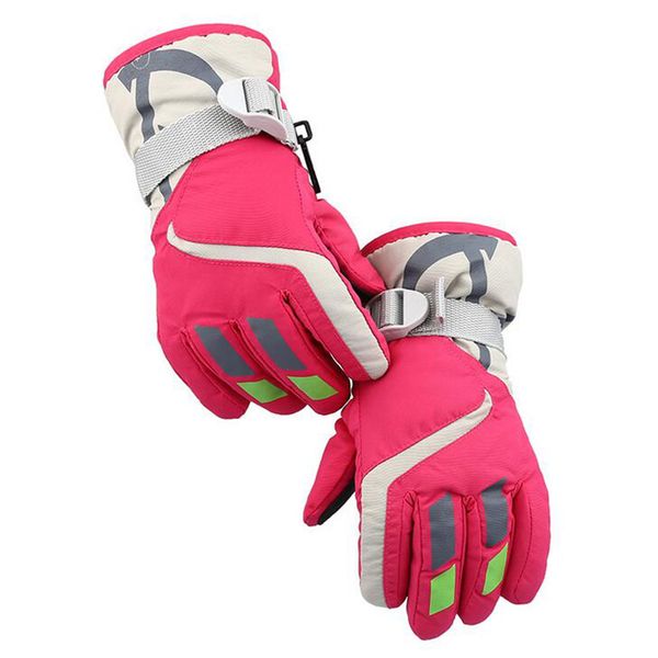 

children' snow ski gloves winter thickening plus cashmere cotton warm boy/girl students outdoor sports fitness skiing glove s17, Blue;gray