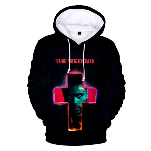 

the weeknd 3d hoody women/men 2019 aikooki fashion print hip hop casual the weeknd 3d hoodie casual coats top, Black