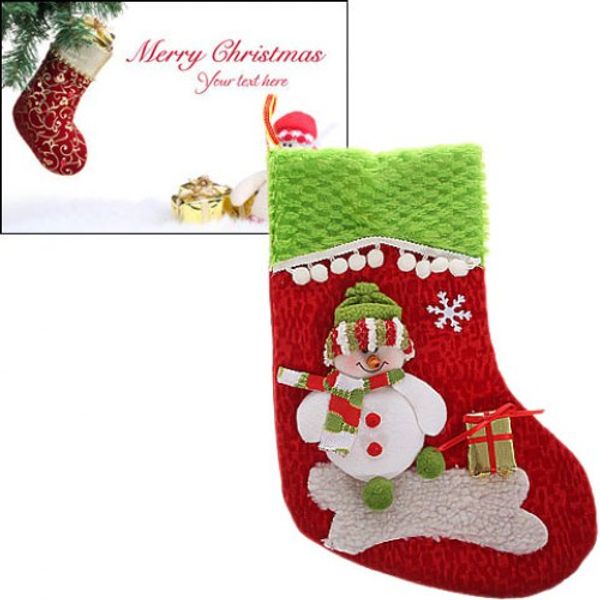 

christmas stocking gift holder, colorful snowman christmas sock, tree pendant drop ornaments