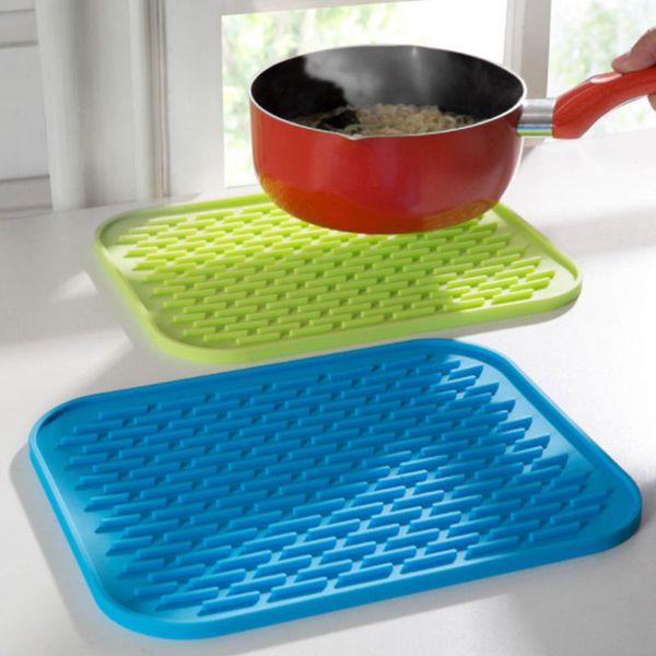 

1pc silicone heat resistant table mat trivet pot pad straightener holder mat non-slip pot kitchen accessories cork