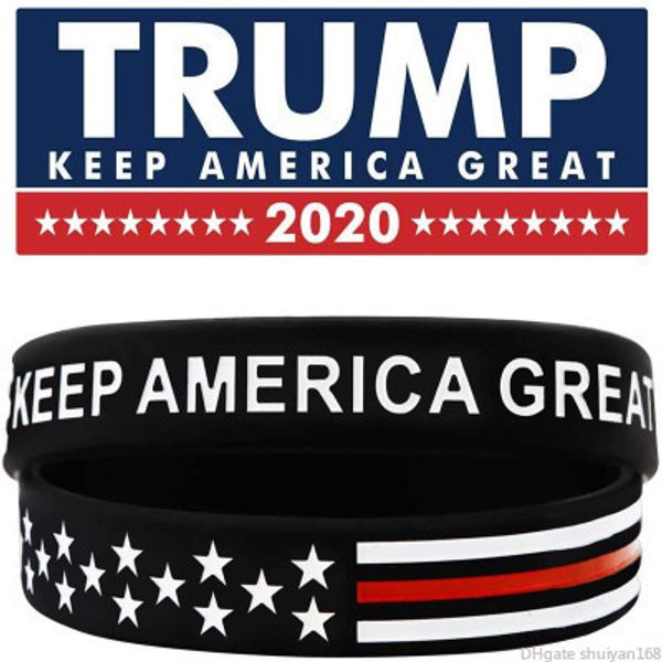 Donald Trump 2020 Mantenha a América Grande Letra Silicone Pulseira Borracha Pulseira Bangle Donald Trump Suportes EUA Bandeira Pulseira Jóias