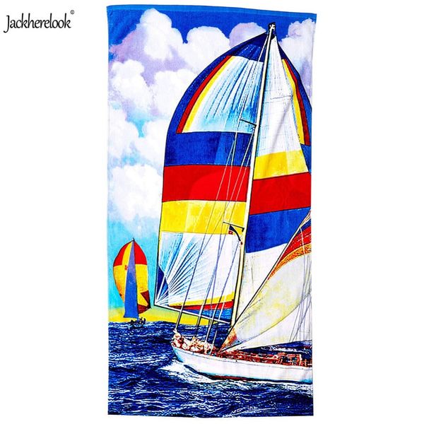 

jackherelook sail boats 3d print swimming towels super absorbent sport accessories beach towel travel picnic blanket yoga towel