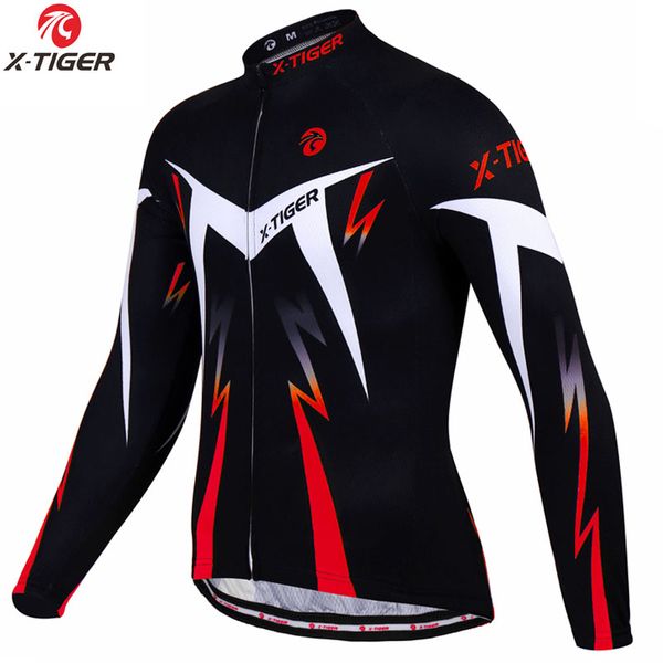 

x-tiger cycling jersey winter long sleeve bike clothes thermal fleece roupa de ciclismo invierno hombre mtb bicycle clothing, Black;red