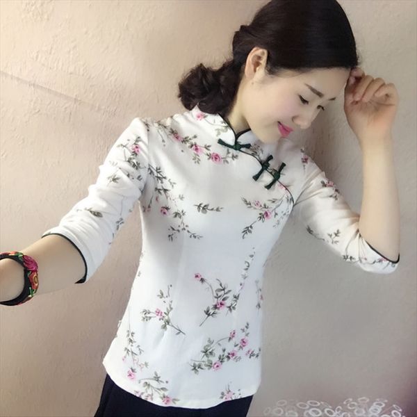 

ежедневный женский стиля платье модифицирован короткий хлопок и cheongsam костюм хлопок белья платья женщин тан костюм белье cheongsam топ к, White