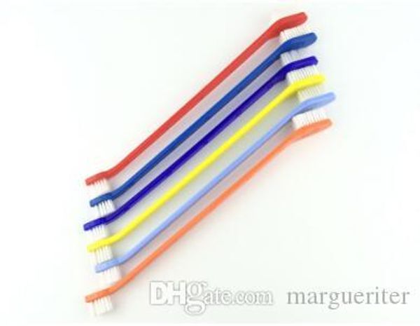 

pet puppy plastic toothbrush dog double heads toothbrushes multi color cat cleaning teeth tool pet grooming supplies