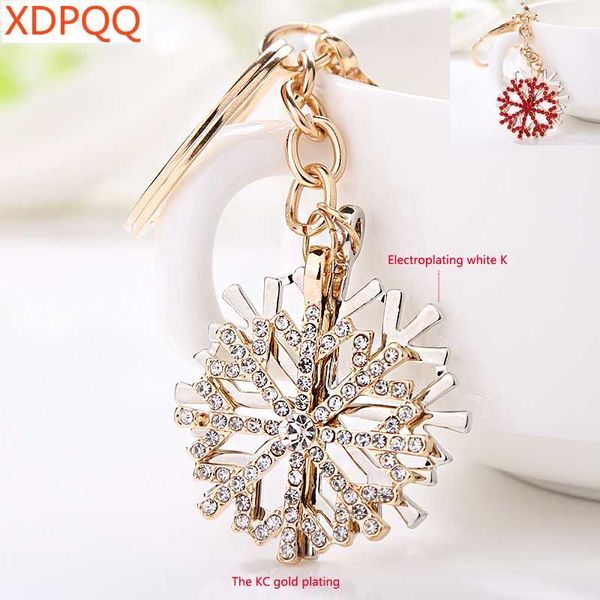 

keychains creative jewelry key chain snowflake keychain ladies gift cute car pendant 2 colors, Silver
