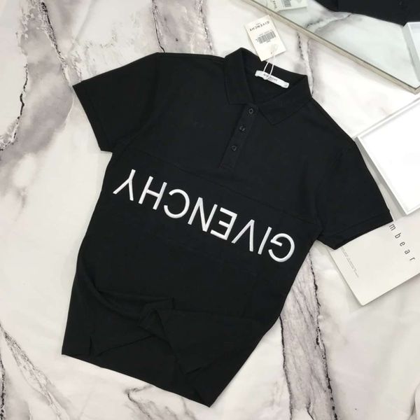 

Giv brand clothing for men fabric letter polo t hirt turn down collar ca ual women t hirt tee hirt