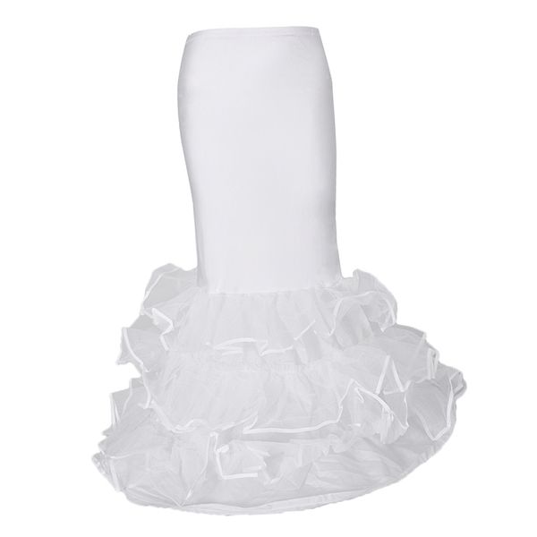 

women 3 layers floor length trumpet mermaid wedding dress petticoat white