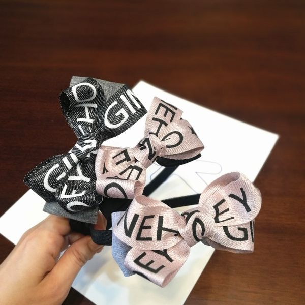 

south korea new style hair accessories handmade lettered bow fabric hair bands headband head buckle fg80, Brown