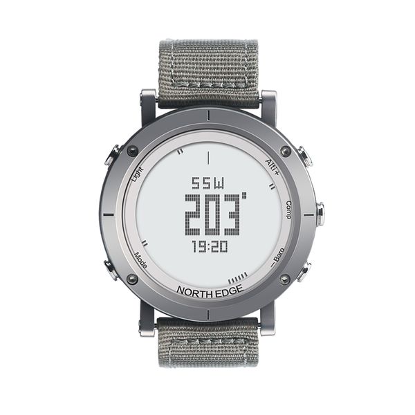 

smart watch barometer outdoor sports watches calories heart rate monitor wristband satch running digital electronic watches, Slivery;brown