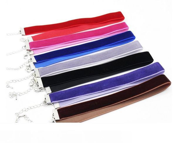 

vintage choker necklace stretch black choker chokers necklaces retro gothic punk grunge black velvet tattoo necklace jewelry gifts 30 pcs, Golden;silver