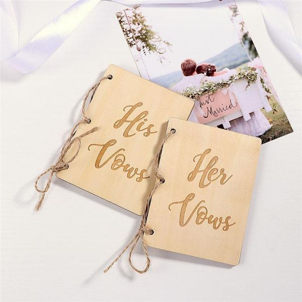 

2pcs wooden wedding vow books his her vow books wedding card kraft paper booklet vow notebook wedding pgraphy props