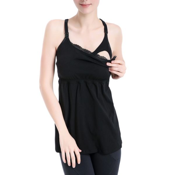 

breastfeeding maternity nursing women pregnancy shirts tank front buckle clothes black breastfeeding t-shirt pregnant, White