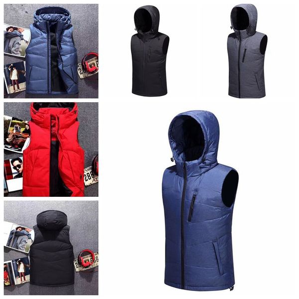 

мужская с капюшоном вниз жилет холодная зима открытый теплый гусь фристайл куртка рождество новый год подарок экспедиция парка верхняя одежд, Black;white