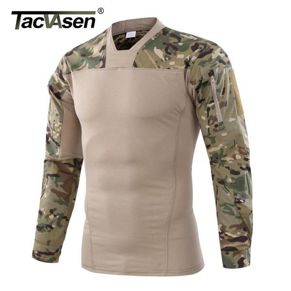 

tacvasen men tactical t-shirt paintball combat t shirt men long sleeve military camouflage t-shirt men's hunt t-shirts outwear, White;black