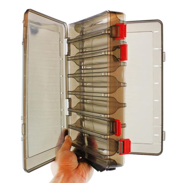 

14 compartments double sided plastic fishing bait box lure box fishing tackle storage case tools accessories