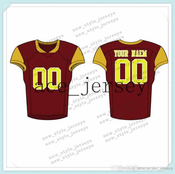 

110Men 2019 Youth Football Jerseys Army Green Wine Red Embroidery Logos Stitched Custom Any name Any number Jerseys