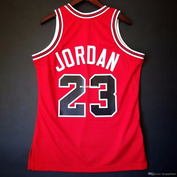 

100% stitched michael 23# mitchell & ness 1985 86 wholesale jersey red mens vest size xs-6xl stitched basketball jerseys ncaa, Black;blue
