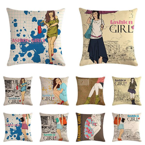 

повелительница дизайн арт-салон красоты магазин украшения throw подушка наволочка magazine рука рисования art girl car cover zy1174