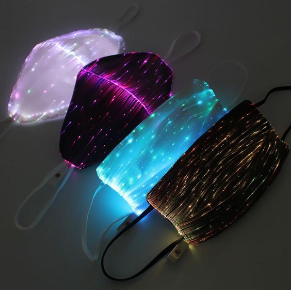 

fashion led light luminous mouth mask cotton dustproof and windproof hanging ear personality funny face mask usb charge