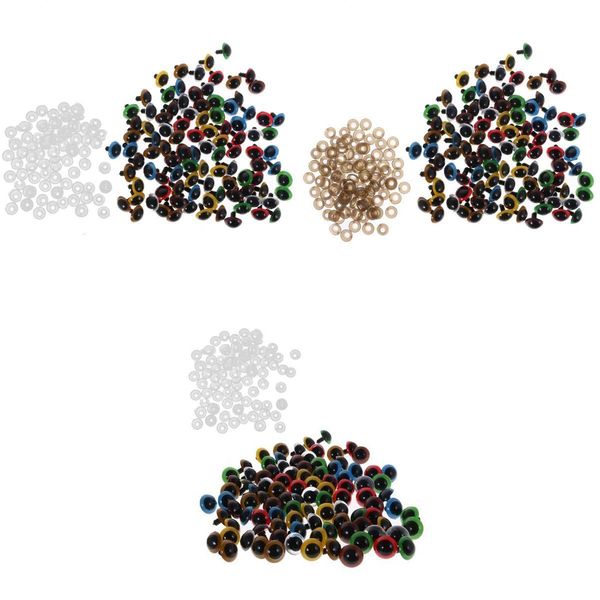 

300 pieces plastic 8mm 10mm 12mm safety eyes with washers for crafts plush