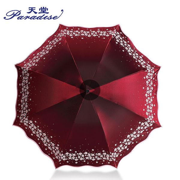 

paradise full blackout color flash umbrellaumbrella rain women fashion arched princess umbrellas female parasol creative gift