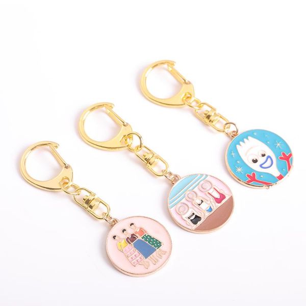 

cute round holiday woman keychains for women girls lovely girl key ring children gift bag anime pendant, Silver