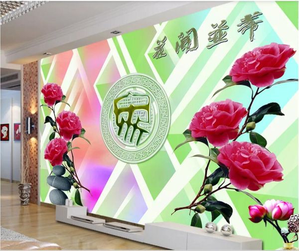

3d room wallpaper custom p 3d love rose home chinese tv background wall home improvement art canvas pictures