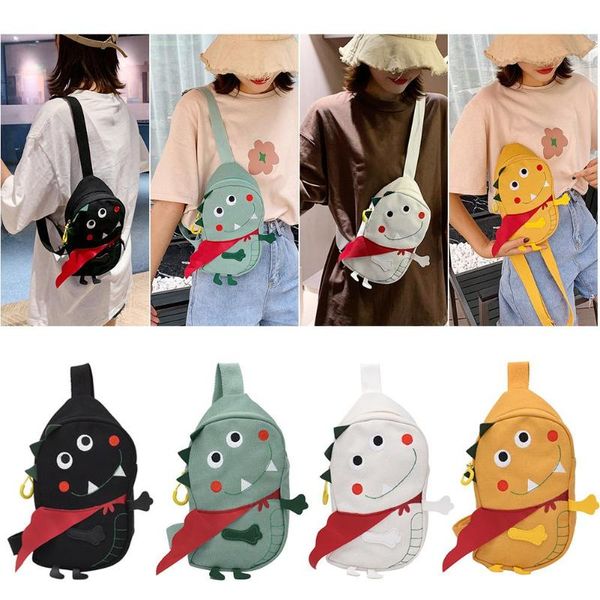 

abstract cartoon pattern shoulder packs women canvas crossbody chest bags