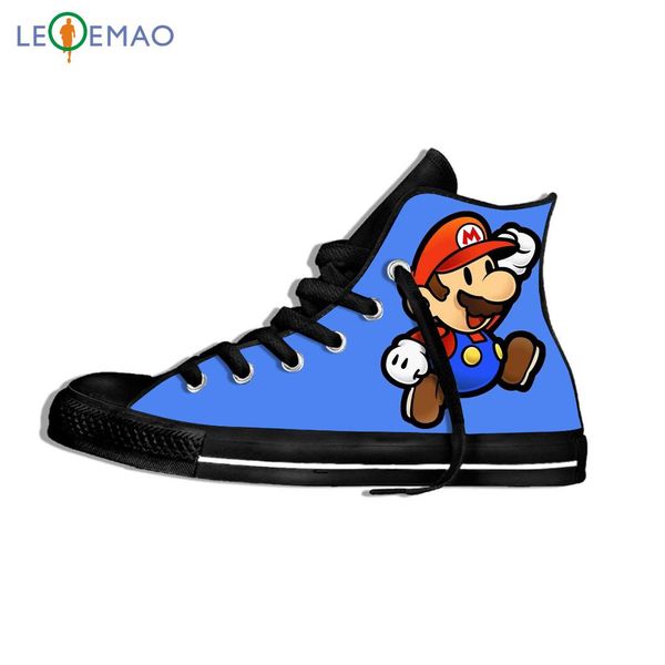 

custom logo image printing sneakers shoes retro our mario brothers walking outdoor canvas zapatos de mujer outdoor, Black