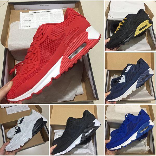 

2018 New Air Cushion 90 KPU Men Women Sport shoes High Quality classical Sneakers Cheap 11 colors Sports running Shoes Size 36-46