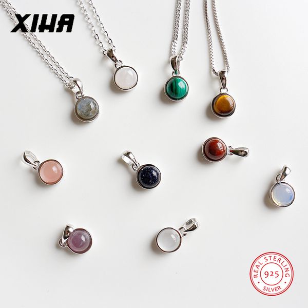 

подвески стерлингового серебра 925 пробы без ожерелья лабрадорит / опал / агат / кристалл / натуральный камень подвески для женщин девушки, Silver