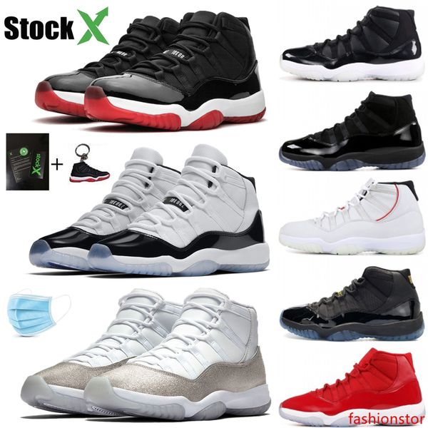 

new bred 11 11s mens basketball shoes jumpman white metallic silver concord 45 space jam platinum tint designer sneakers womens sport shoes