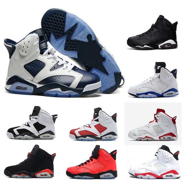 

6 men basketball shoes black cat angry bull sport blue oreo olympic maroon chrome sports shoes size 40-47