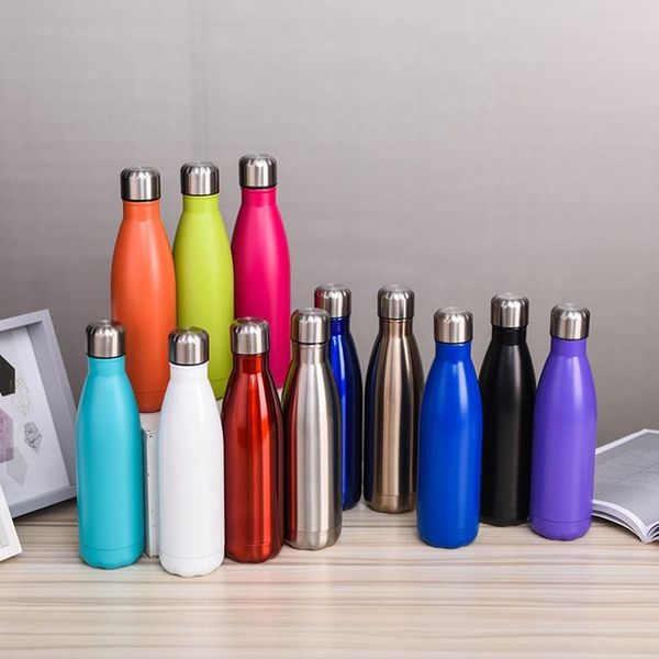 

500ml fashion beer mug stainless steel cola bottle insulated double wall vacuum water bottle creative coke cup dhl an2642