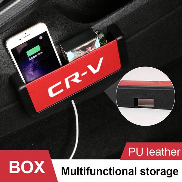 

car storage box for crv cr-v mobile phone holder car organizer vehicle adhesive storage box auto interior accessories