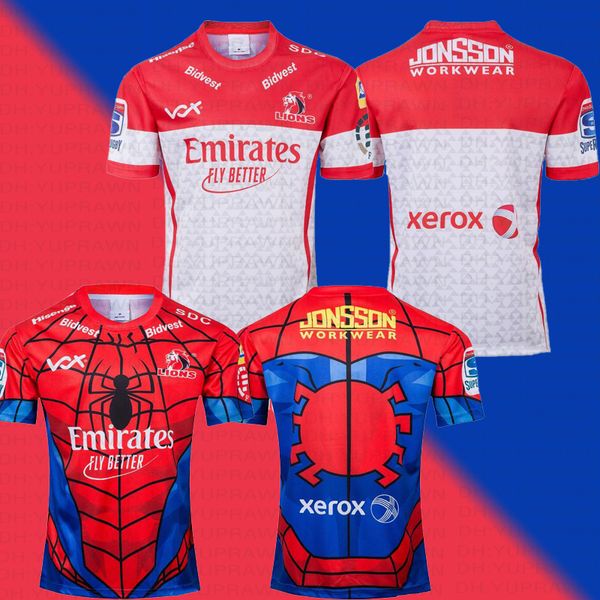 

2019 Zealand Newest Golden Lions Rugby Jersey SPIDER-MAN MARVEL Jersey Lions 2019 2020 Super Rugby Zealand Home Jersey Shirt
