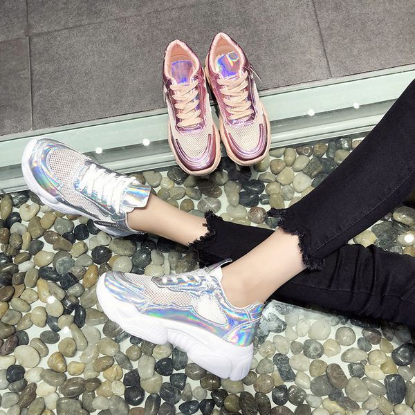 

online celebrity colorful dad shoes women's ins fashion super fire 2019 spring new style mesh breathable versatile casual sports, Black