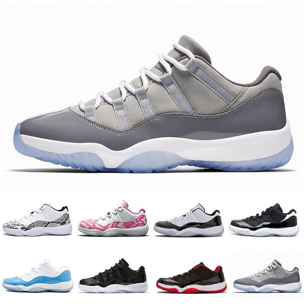 

2019 11s cement gray mens basketball shoes triple red chicago midnight navy platinum gown 11 men trainers sports sneakers size 13, Black