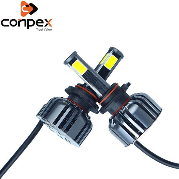 

новый 2pcs автомобиль фара лампа led 3200lm h4 h7 led canbus автомобильных фары два путь vortex воздух система охлаждения четырехсторонних л