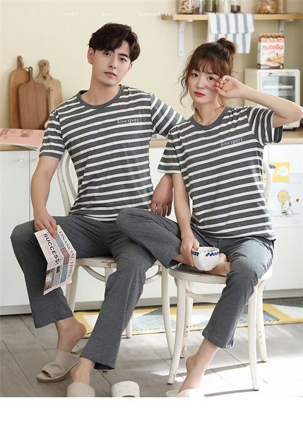 

корейский стиль пижамы женские пижамы мужские пижамы хлопка пижамы пара главная wear пижама set home костюм, Black;red