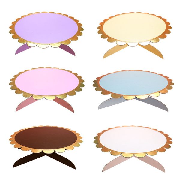 

party display card slot practical dessert flower shape single layer pastry paper decoration birthday wedding table cake tray
