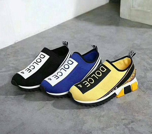 

2019 sneakers shoes 5 style fashion silver crystals letters women and men sock shoes yellow rhinestone with box size 35-45, Black