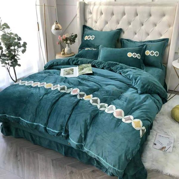 

fb1912ak0002 high end роскошное ab side кристалл бархатная пододеяльник полотенце вышивки craft стиль пододеяльник set  bed sheet 4шт