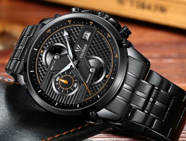 

explosion models multi-faceted men's watch multi-function waterproof quartz watch stainless steel quartz luxury brand sought after, Silver