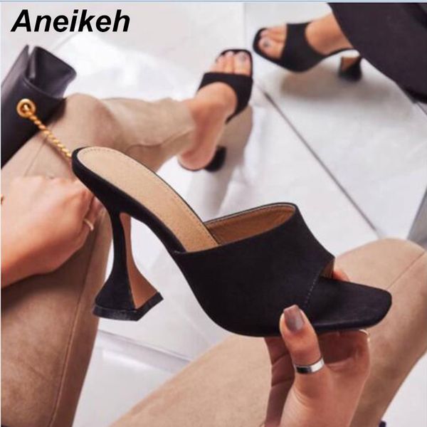 

aneikeh 2020 летняя модная обувь женские насосы дизайн сексуальная slingback супер высокий каблук обувь дамы вечернее платье обувь насосы ра, Black