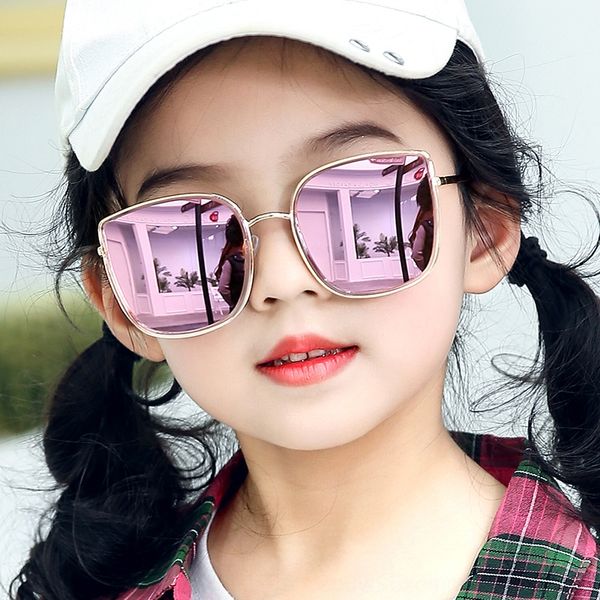 

2020 children's sun baby's 6-12 years old sun metal cat's eye glasses sunglasses for boys and girls, Blue