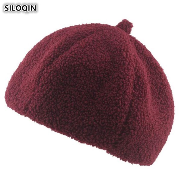 

siloqin women's plush thick warm hat elegant ladies trend berets hats novelty hip hop cap 2019 autumn winter new fashion caps, Blue;gray