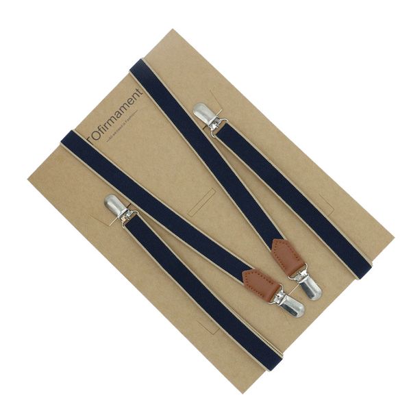 

split cowhide strap women suspenders real leather braces 2cm width no cross 4 clips, Black;white